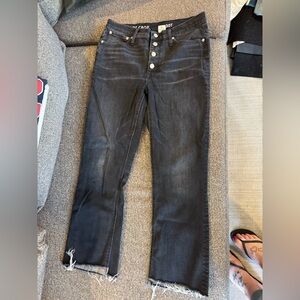 J. Crew Black Boot Crop Button-Fly Jeans